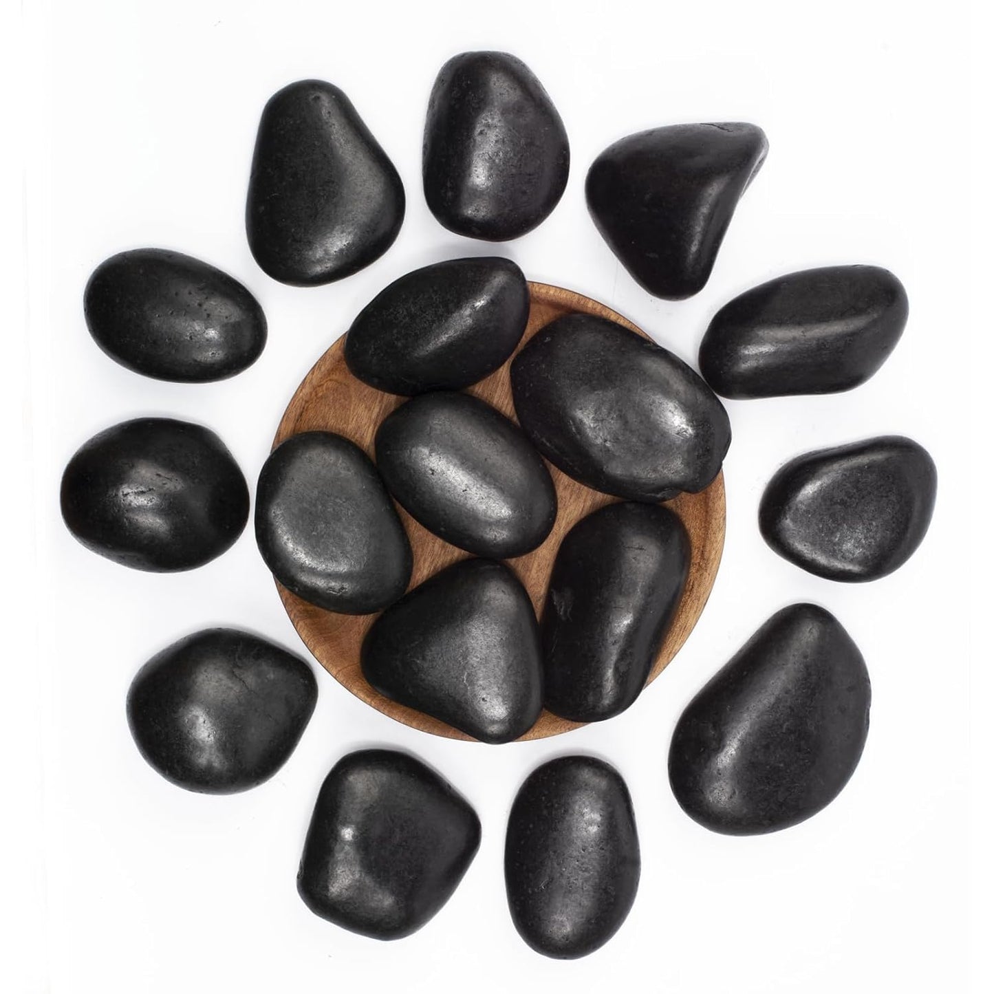 40 lbs Black River Rocks - Large Polished Black Pebbles for Plants & Garden Decorative Stones，2-3" Polished Pebbles for Landscaping, Fish Tanks, Flower Pots, Water Fountains