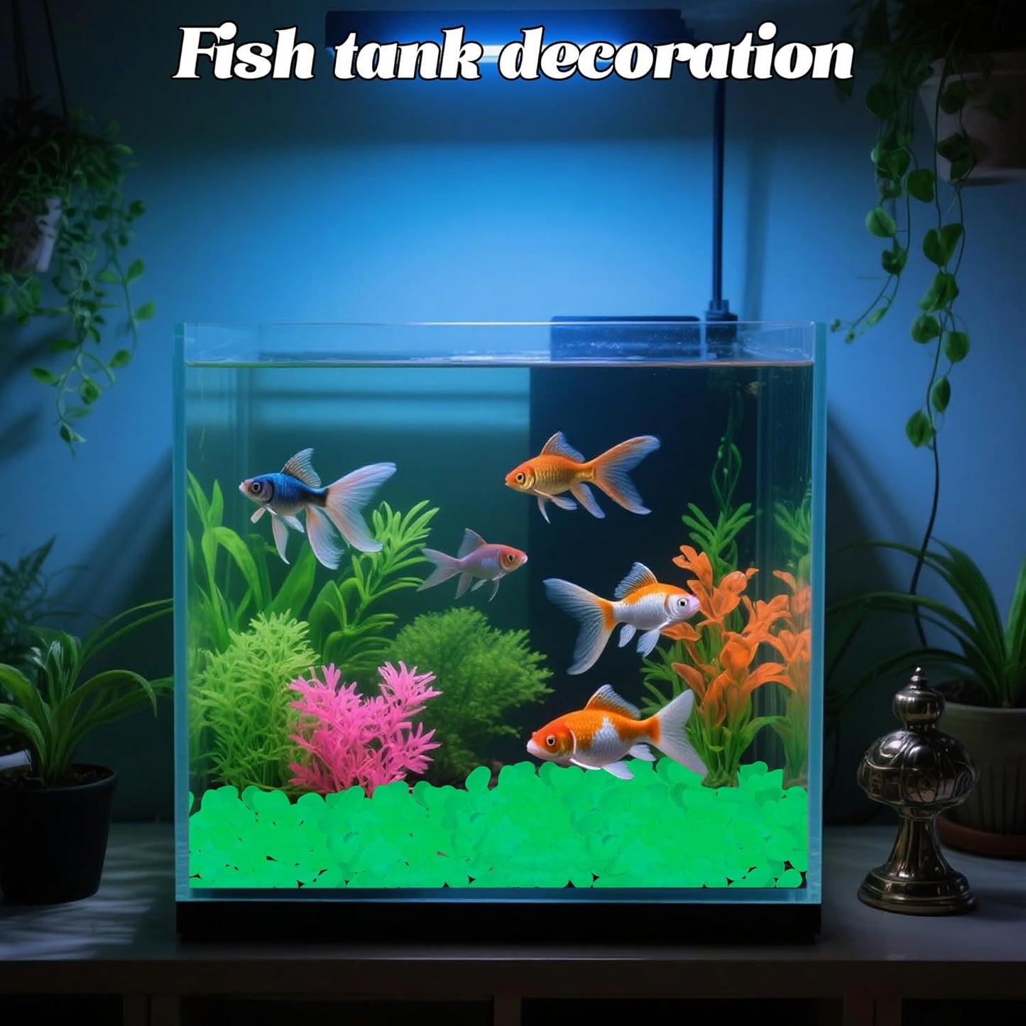 1.4LB 25-27mm Green Gardening Luminous Glow Stones Outdoor Decorations Luminous Stones Glow Stones Pebbles for Patio Landscaping Lawn Landscape Decor