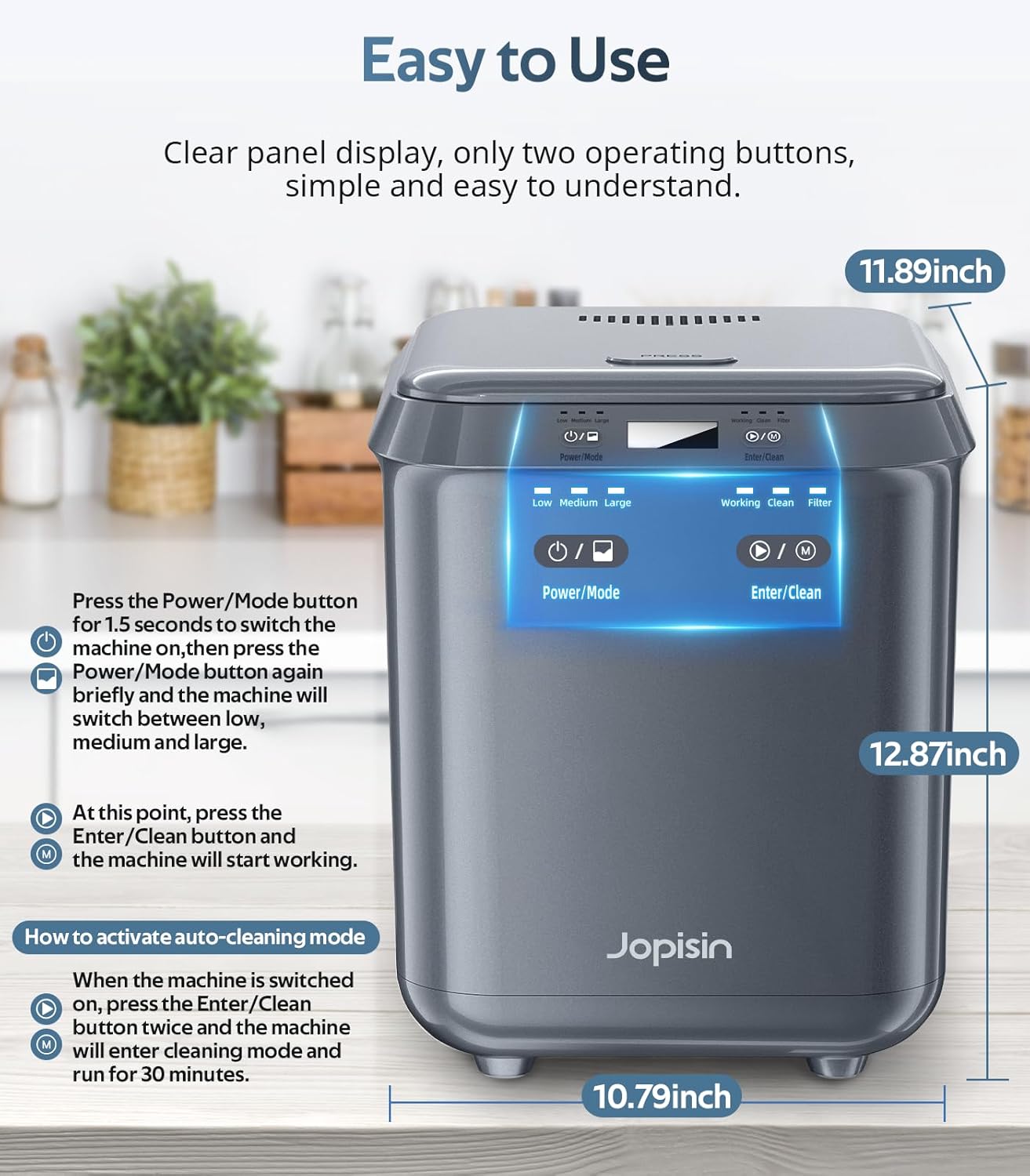 Electric Kitchen Composter for Indoor: 2.5L Large Capacity Odorless Smart Compost Bin with Detachable Carbon Filter, Updated Grinding Blade Turn Waste into Pre-Compost for Plants More Effectively