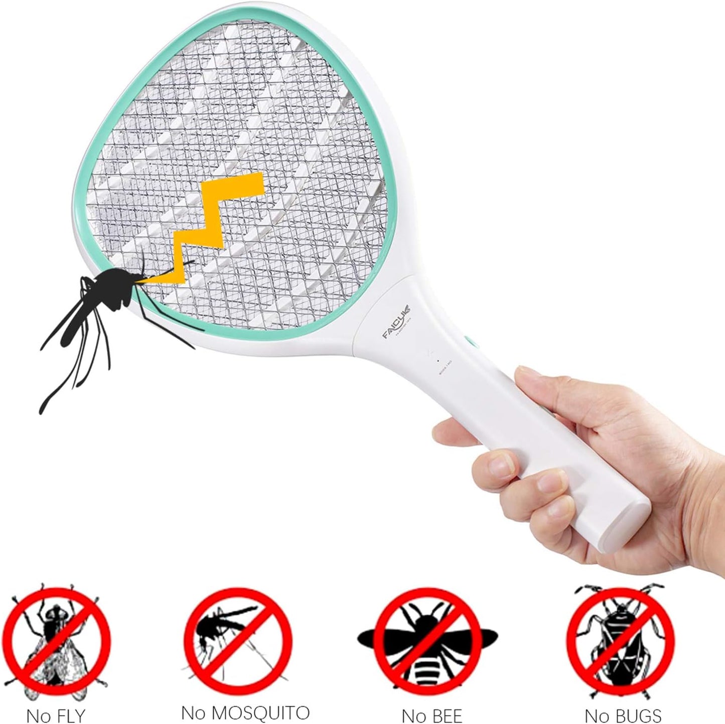 Faicuk Handheld Bug Zapper Racket Electric Fly Swatter