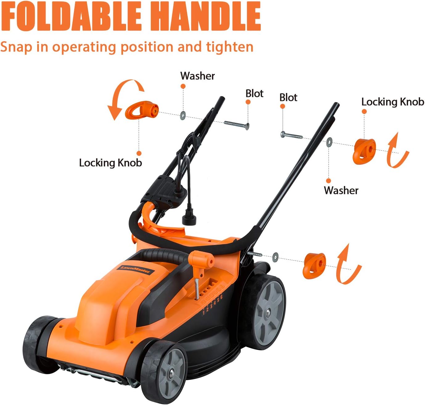 LawnMaster MEB1014K Electric Lawn Mower 15-Inch 11AMP, 11AMP 15-Inch