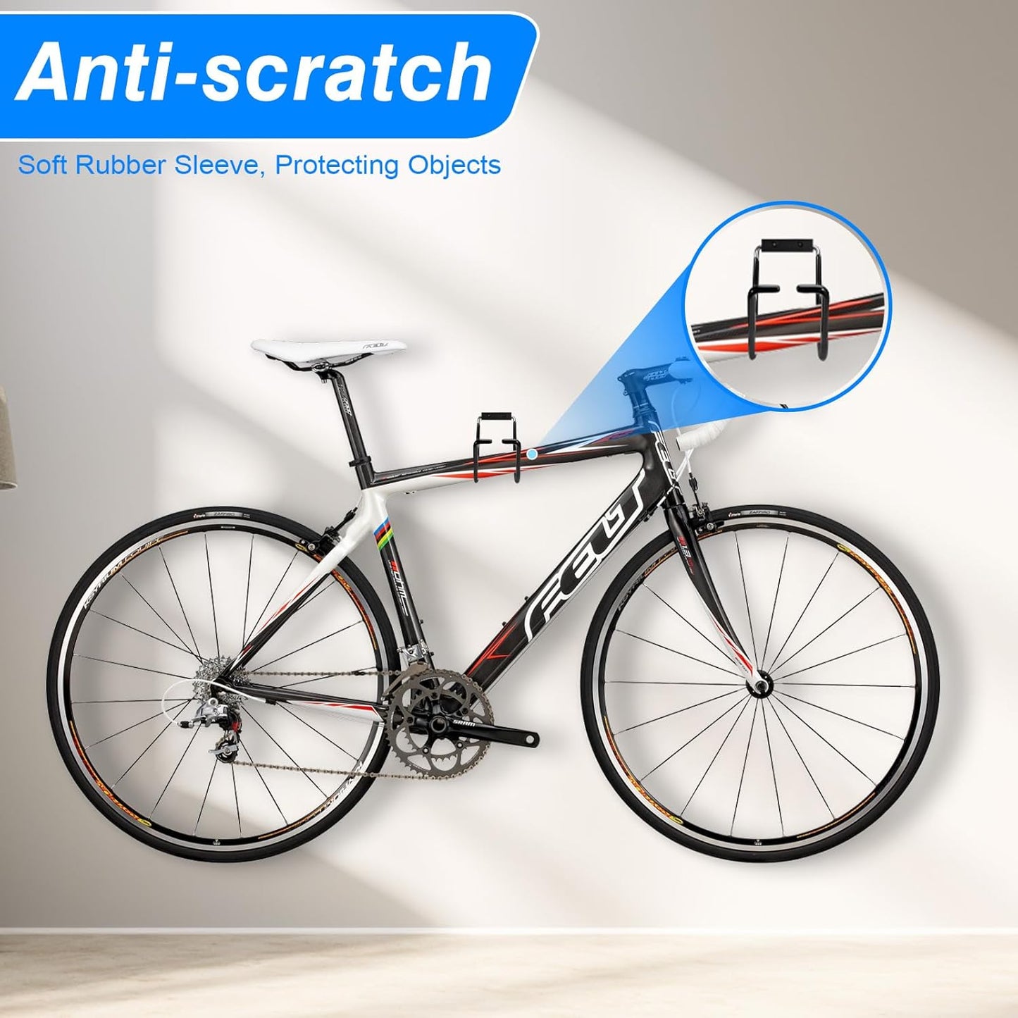 Garden Hose Holder Wall Mounted,304Stainless Steel Solid Hook Holds Up to 150Ft - Black Paint