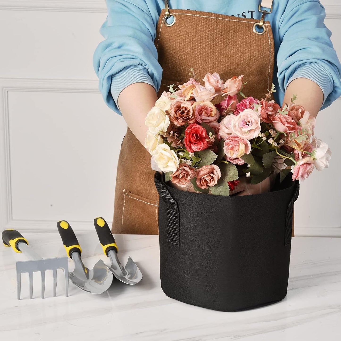 12-Pack 3 Gallon Thickened Non-Woven Grow Bags, Aeration Fabric Pots with Handles