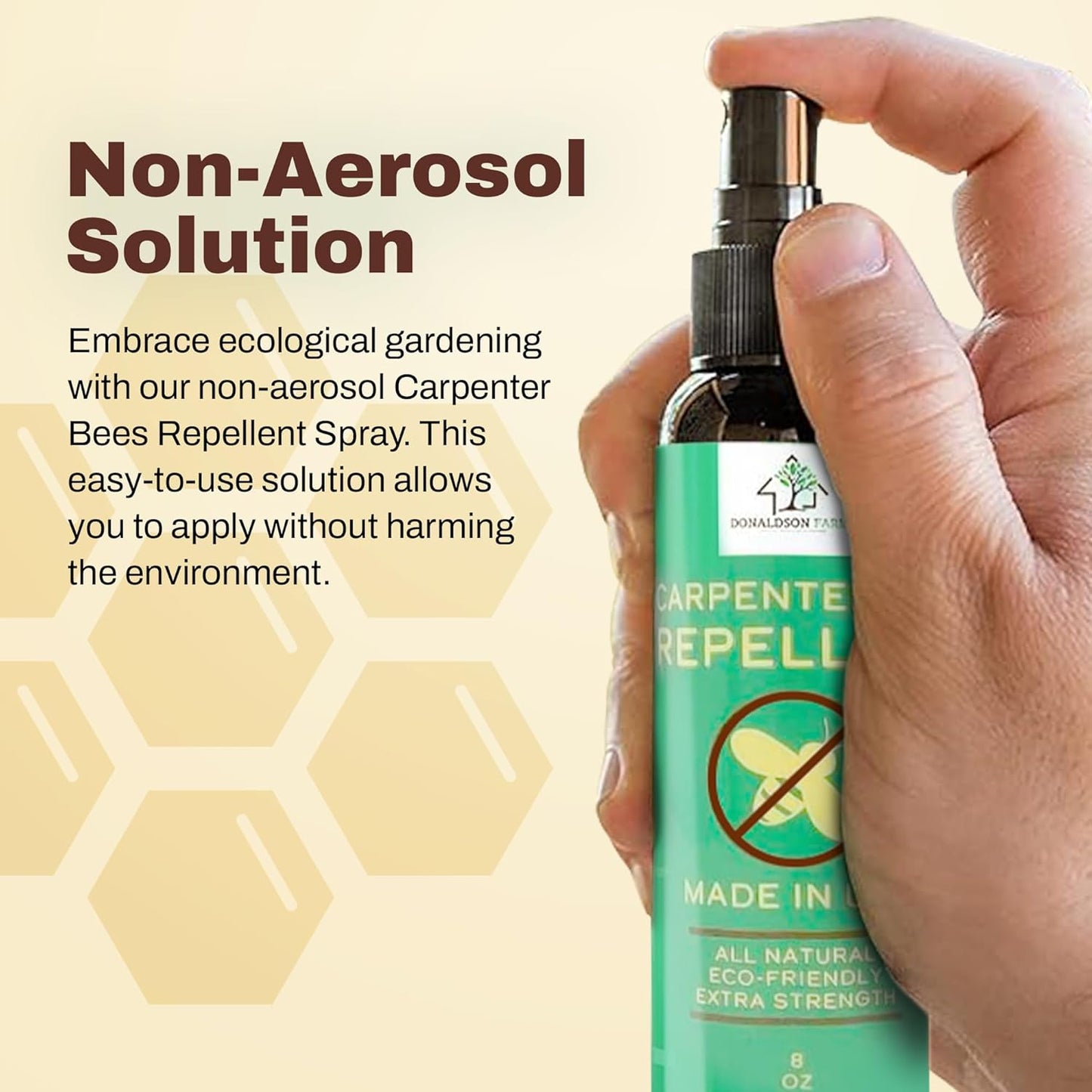 Carpenter Bee Repellent Spray – Organic Citrus Oil Spray for Outdoor Timber Structures and Furniture, 8oz