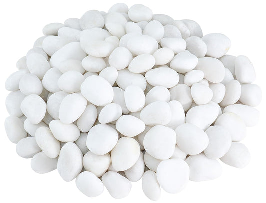 River Rocks, 5lbs White Pebbles for Indoor Plants, 1-2 Inch Aquarium Rocks, Natural Stones for Landscaping Garden Paving Plant Rocks Crafting Walkways