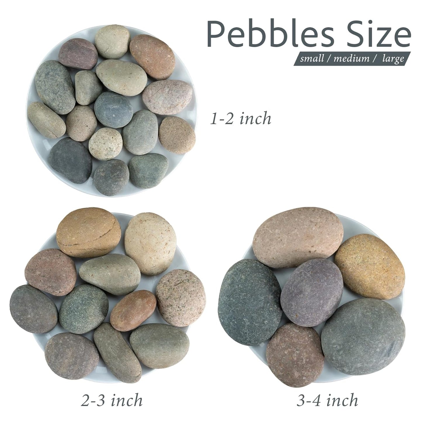 River Rocks, 20lbs Colorful Pebbles for Indoor Plants, 1-2 Inch Aquarium Rocks, Natural Stones for Landscaping Garden Paving Plant Rocks Crafting Walkways