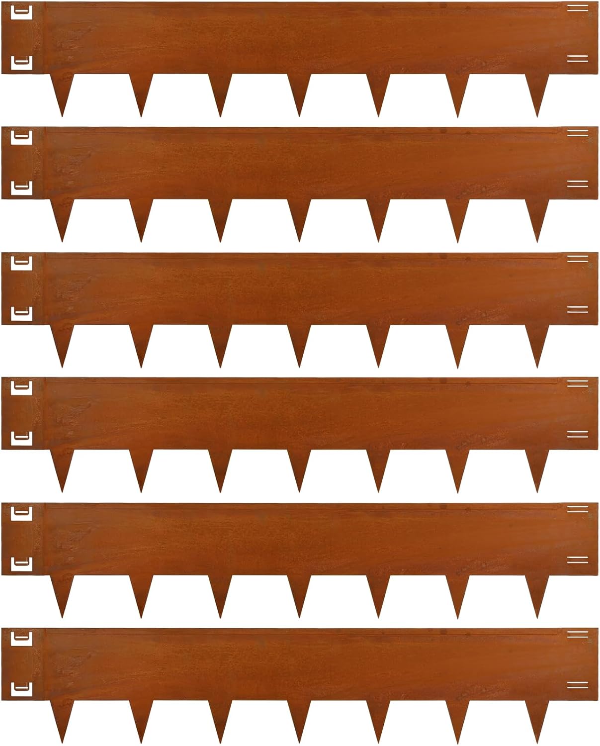 Cor-Ten Steel Landscape Lawn Edging, 40" L x 8" H,6 Pack Steel Edging for Landscaping,Metal Landscape Edging, Metal Edging for Landscaping(180 Degree Bend, Rusted)