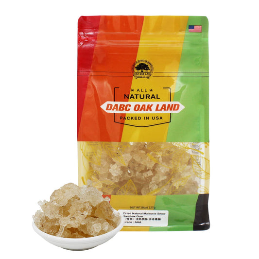 DABC OAK LAND Natural Wild Tragacanth Gum Snow Swallow (Xueyan) 補水保濕 天然野生雪燕 8OZ, Packed in USA