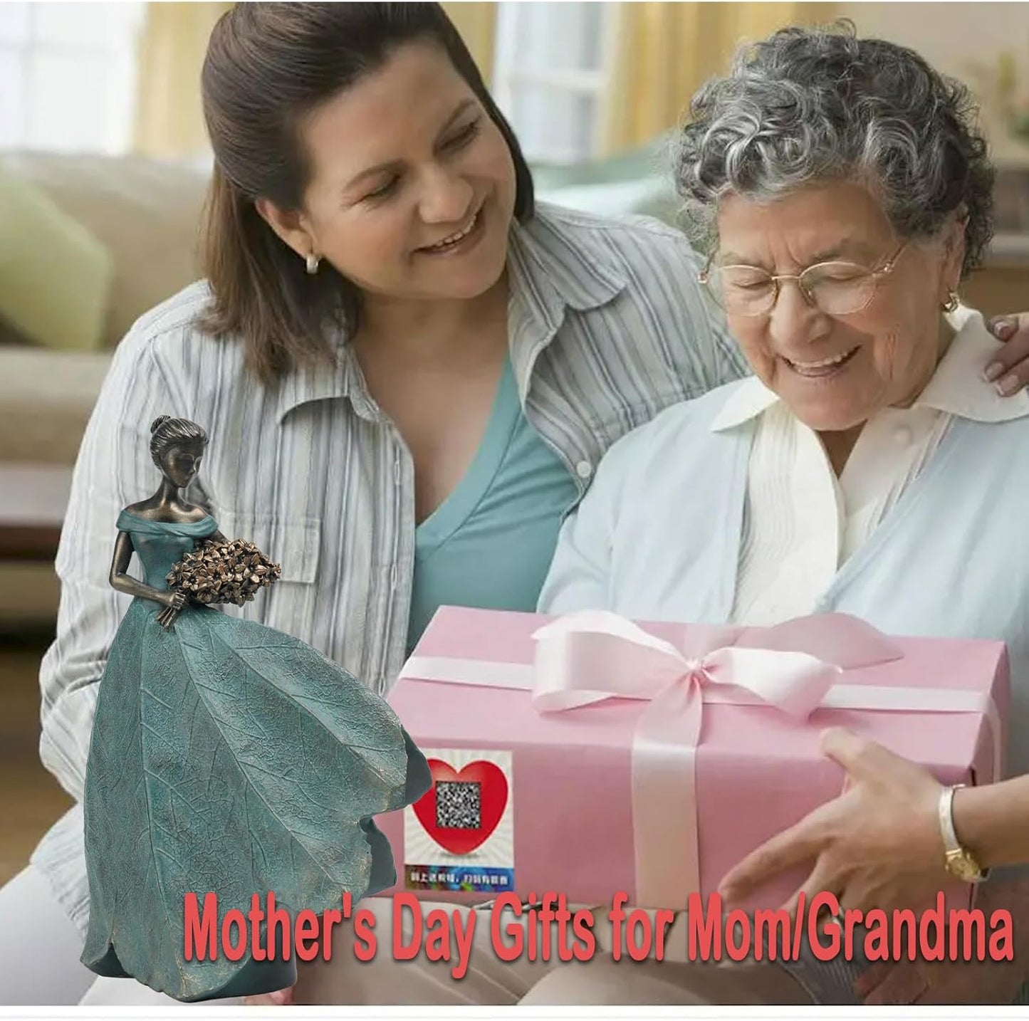 Guichifun Fairy Statue Collection Home Decoration - Leaf Angel Girls Resin Home Garden Patio Decor Memorial Gift for Mom Outside or Inside Outdoor Yard Decorations Figurines 7.5 x 4.5 x 11.5 Inch