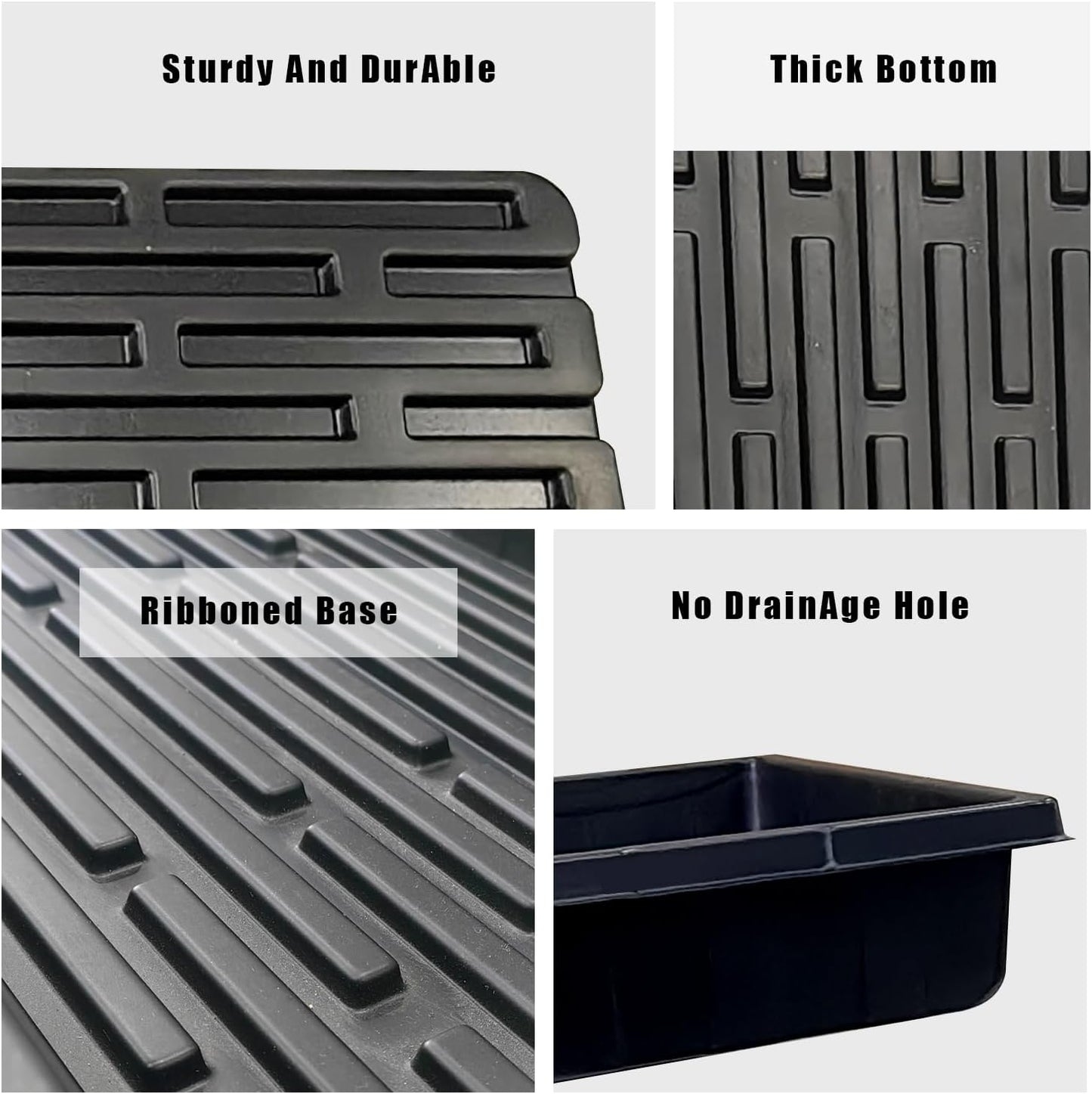 20 Pack 1020 Trays, No Drain Holes, 20" x 10", Extra Thick Heavy Duty Seed Starting Trays -Reusable Propagation Flats for Microgreens, Seedlings, Plant Germination, Fodder and Transplant