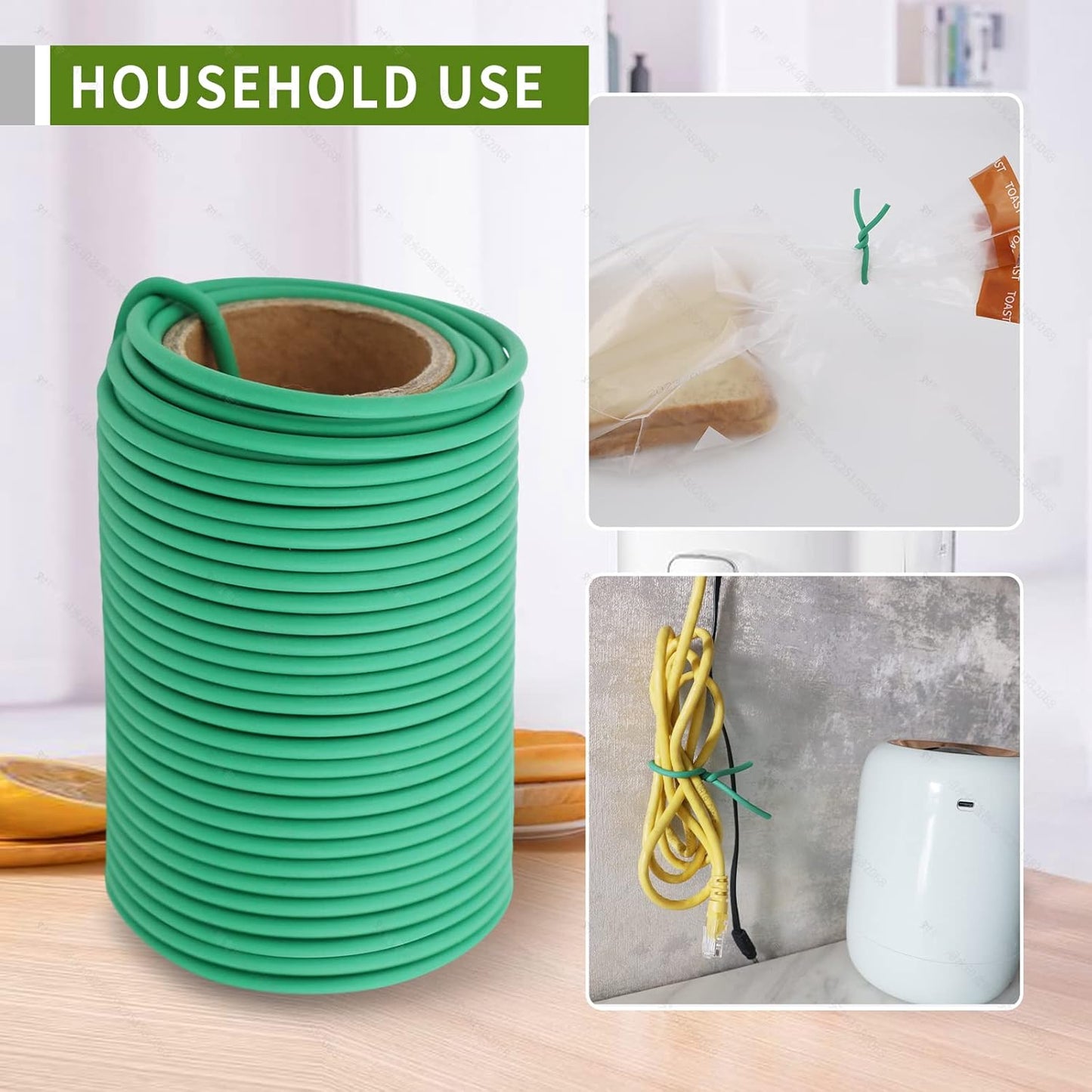 Garden Flexible Wire Tie, Soft Twist Plant Ties Support Plant Vines for Supporting and Fixing Garden Planting Branches Vines & Stems ，Organize Data Wire and Office Organization 65.6’ ( 3.5MM) (green)