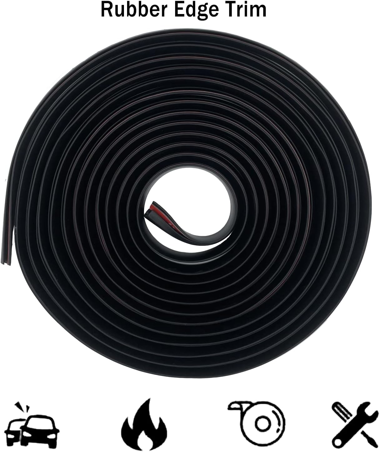 Door Edge Guard U Channel Rubber Edge Trim Self Adhesive Metal Edge Protection Guard for Most Car Doors, Hatches, Lockers, Panels (10Ft, Black)