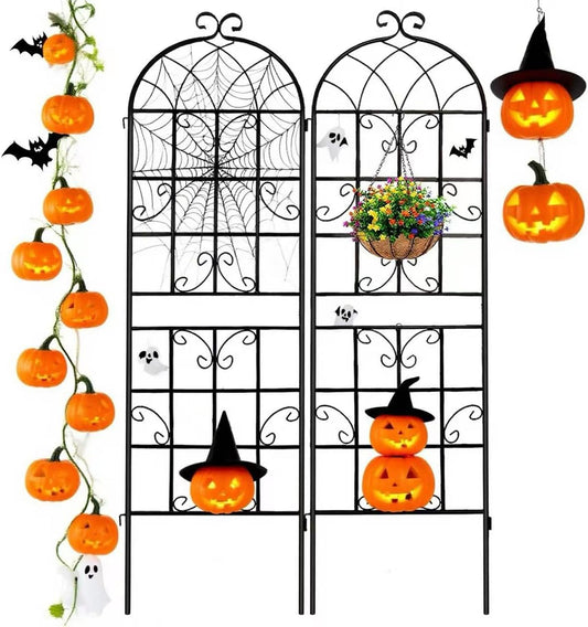 2 Pack 71x20in Garden Trellis, Black Metal Coating Rustproof Perfect for Supporting Climbing Plants Outdoor Roses, Vines, Flowers, and Vegetables