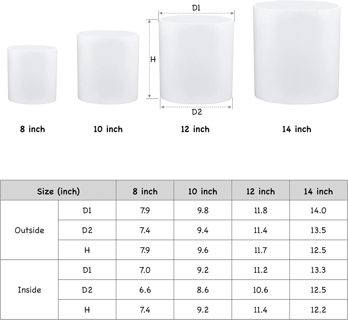 FaithLand Plant Pot 10 inch - Perfectly Fits Mid-Century Modern Plant Stand - Drainage Plug and Drainage Mesh Screen - Matte White Planter Pot - Upgraded