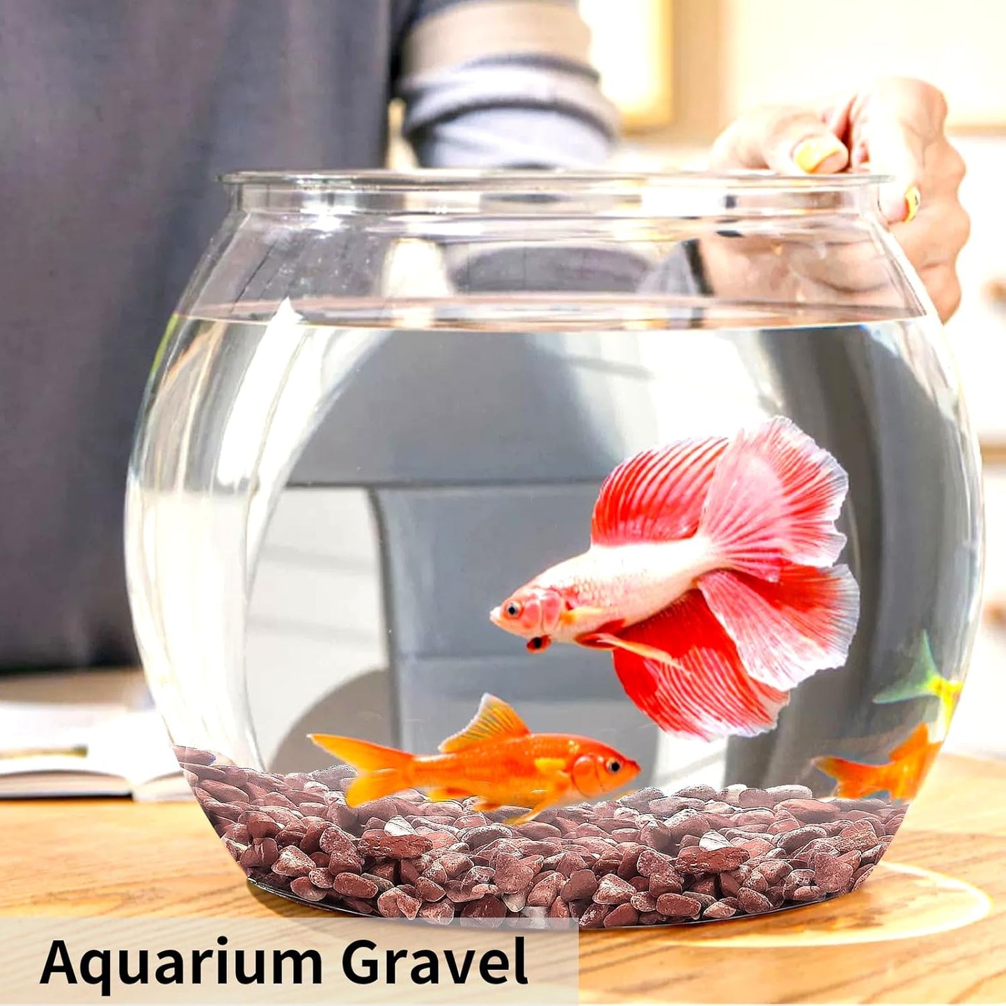 5 lbs Succulent and Cactus Pebbles for Indoor Plants, 3/8 Inch Pea Gravel Decorative Red River Rocks for Plants, Vases, Terrarium, Aquarium, Potted Top Dressing and Outdoor Landscaping Stones