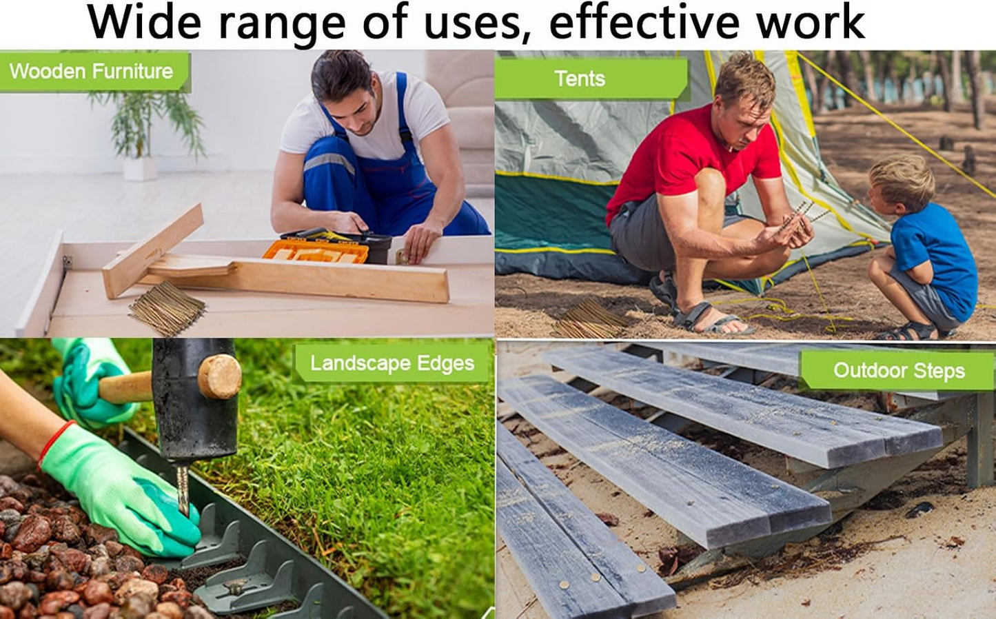 12 Inch Landscape Stakes,Galvanized Metal Garden Stakes,Metal Edging Anchoring Spikes for Artificial Turf, Paver Edging, Weed Barrier, Tent, Camping, Carpentry,（ 20 Pack）