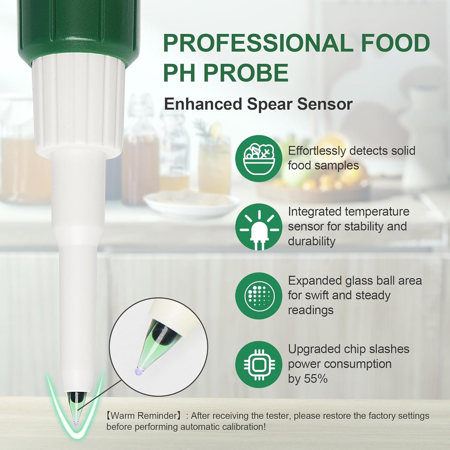 Digital pH Meter for Food, Food pH Tester with 2 pH Probe for Fermented Foods Dough