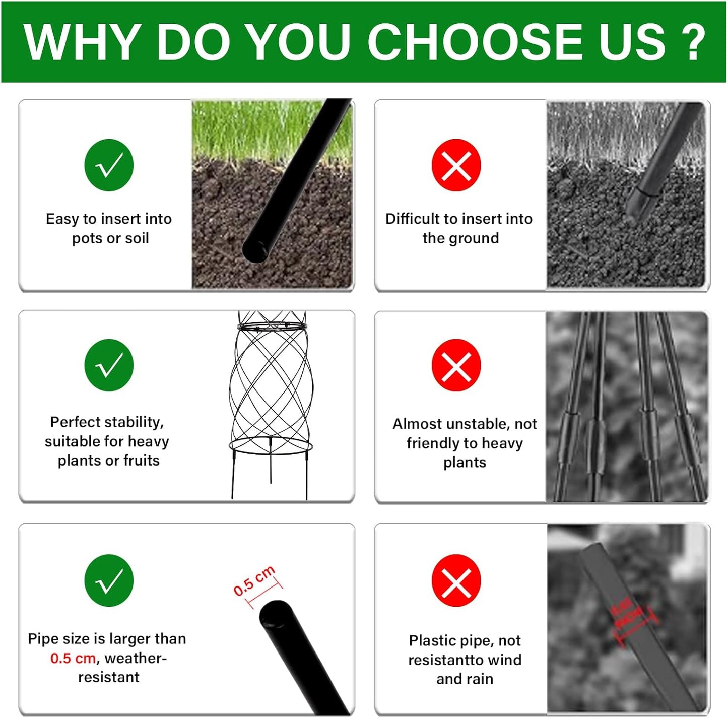 35-Inch Metal Garden Obelisk Trellis for Indoor & Outdoor Plants – Durable, Weather-Resistant Support for Climbing Vines, Roses, and Flowering Bushes – Decorative Potted Plant Structure