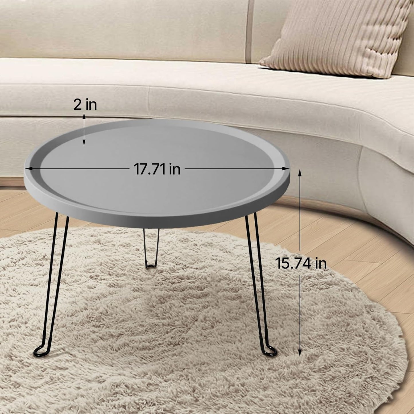 Home or Outdoor Multi-Functional Folding Portable Space-Saving Table (Grey)