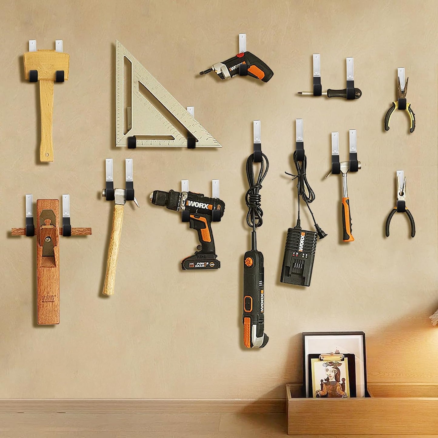 Heavy Duty Steel Garage Hooks,Garage Storage Utility Hooks,Heavy Duty Garage Garden Tool Organizer,Steel Wall Mount Hooks, Garden Hose Hanger, Small U Hooks (Black 8 Pack)