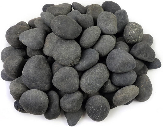 40 lbs Bulk Black River Rocks for Landscaping, 3-4 Inch Mexican Beach Pebbles, Decorative Black Stones for Planters Garden Fish Tank Walkways and Outdoor Decorative Stones