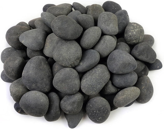 10 Pounds Black River Rocks, 3-4 Inch Black Stones Pebbles for Plants, Landscaping, Garden, Aquarium, Backyard and Indoor Water Fountains