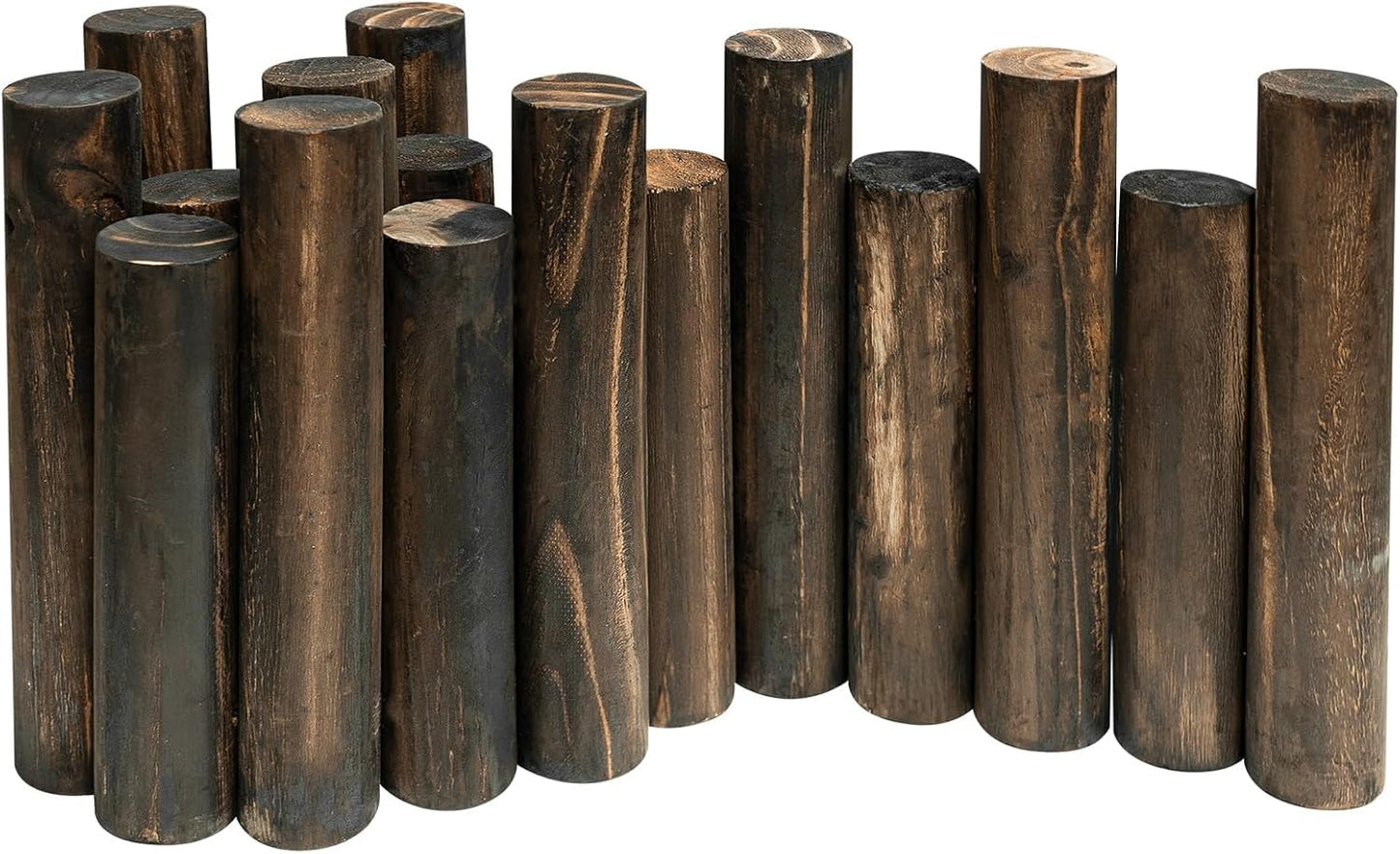 Wood Garden Fence, Natural Wooden Solid Log Edging Border Decorative for Flower Bed Barriers and Landscape Fencing