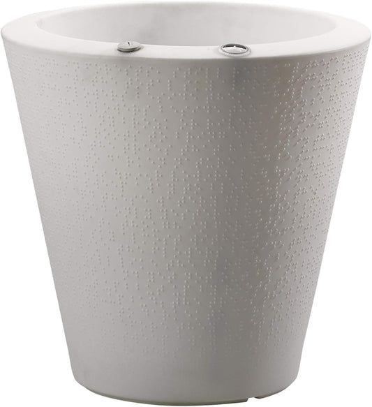 Crescent Garden Dot TruDrop Indoor/Outdoor Planter, Self-Watering Plant Pot, 20 Inches, (Alpine White)