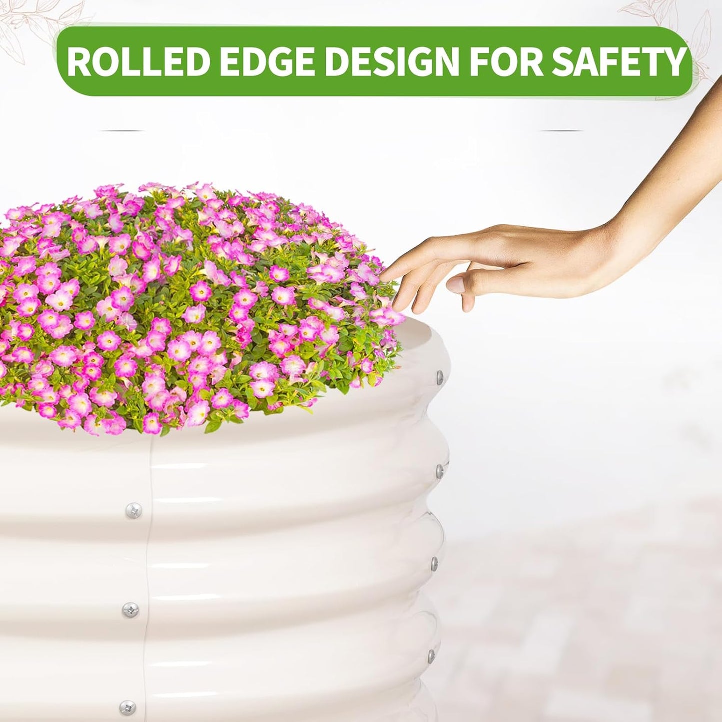 Galvanized Raised Garden Bed Outdoor- 2 Pcs Raised Beds for Gardening| Metal Planter Box, Steel Raised Garden Bed Kit with Gloves for Vegetables, Flower, Herbs (6x2x1.4FT, White)