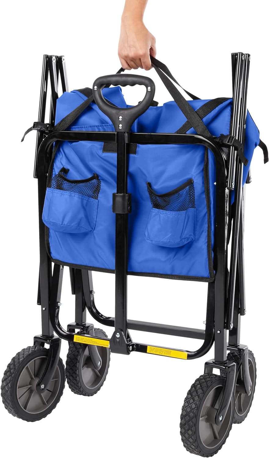 Amazon Basics Collapsible Folding Heavy Duty Utility Wagon for Outdoor Sports, 265 pounds Weight Capacity, Camping, Garden, and Shopping, 27.6 x 40.9 x 20 inches, Blue