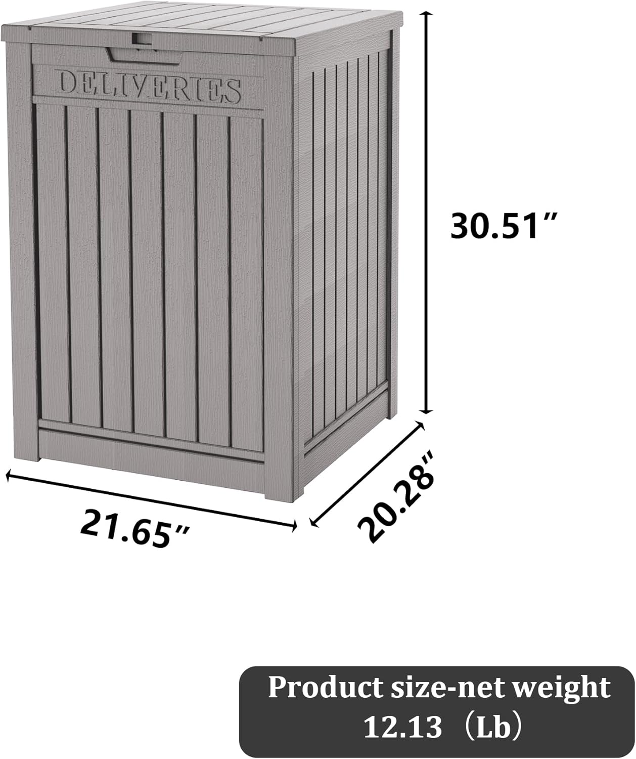 55 Gallon Outdoor Storage Box Waterproof Lockable Resin Deck Box Large, Patio Storage Bin for Pool Accessories Cushion Furniture, Garden Tools, UV-Resistant Outside Delivery Grey
