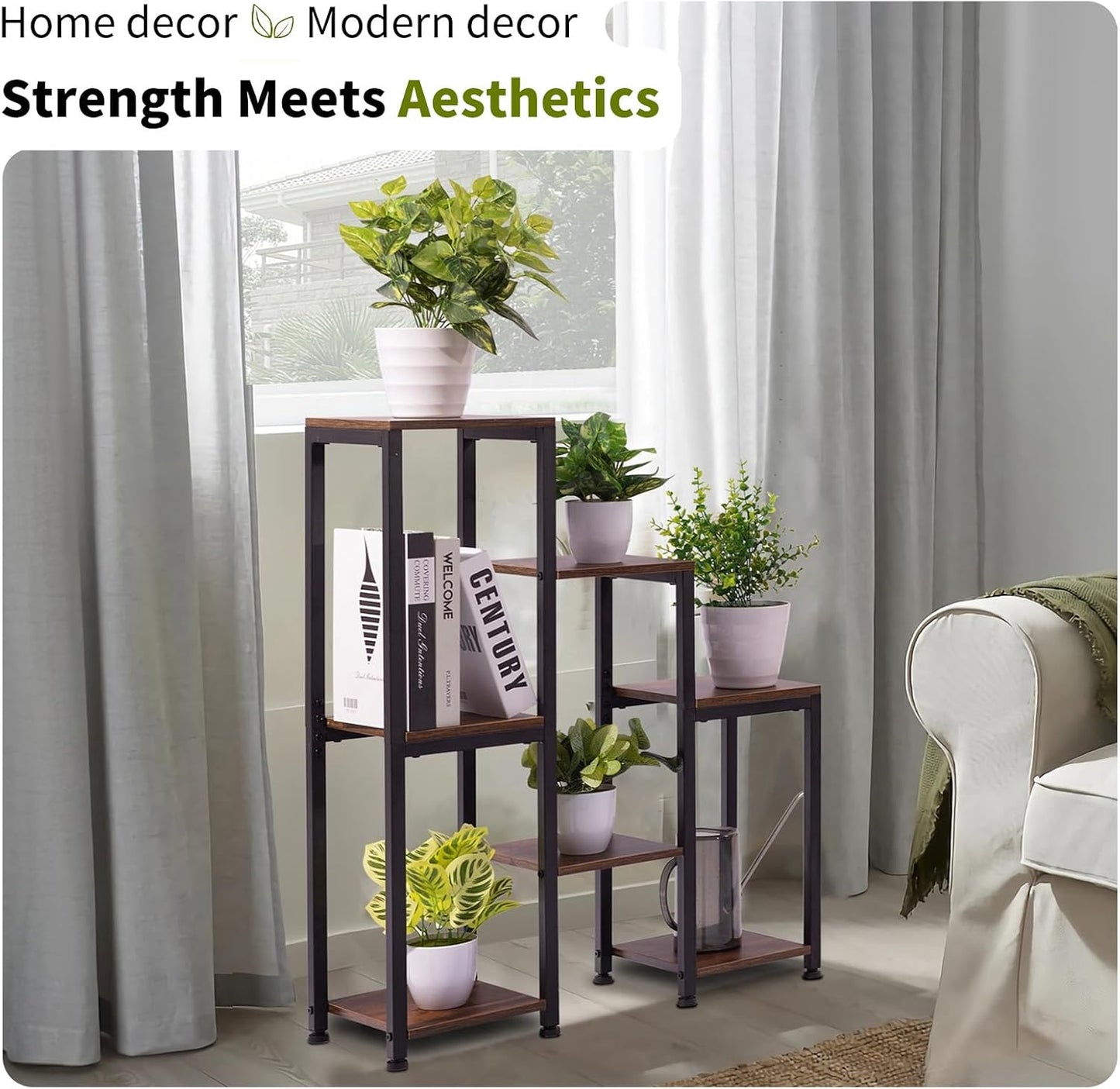 3 Tier-7 Potted Plant Stand Indoor, Plant Stands for Indoor Plants Multiple, Corner Plant Shelf for Living Room, Tiered Plant Holder, Metal Plant Table
