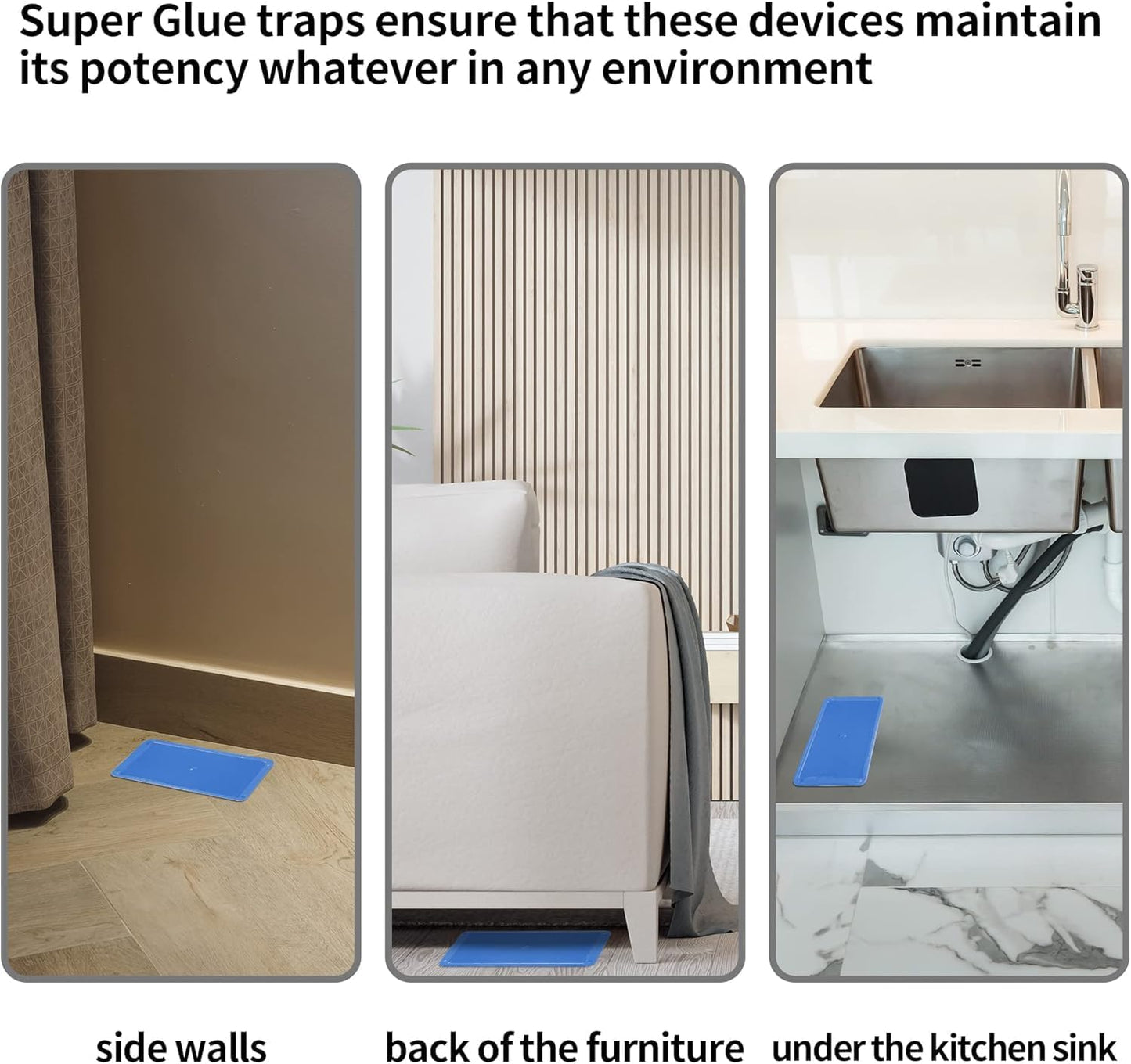 LULUCATCH Super Glue Traps 1200 Pack for Mice & Snakes, Larger, Heavier Sticky Traps with Non-Toxic Glue. Sticky Mouse Traps Indoor, Easy to Set, Pet Safe Pest Control