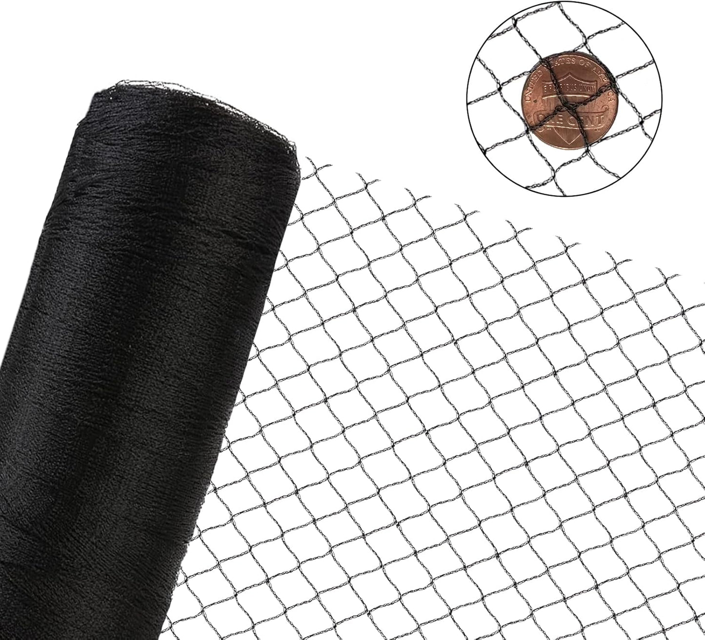 25X50 FT Bird Netting for Chicken Coop, 1 in Mesh, Woven Chicken Netting Roof Mesh Cover Garden Protection for Vegetables, Blueberry, Strawberry Plants, Fruit Trees.