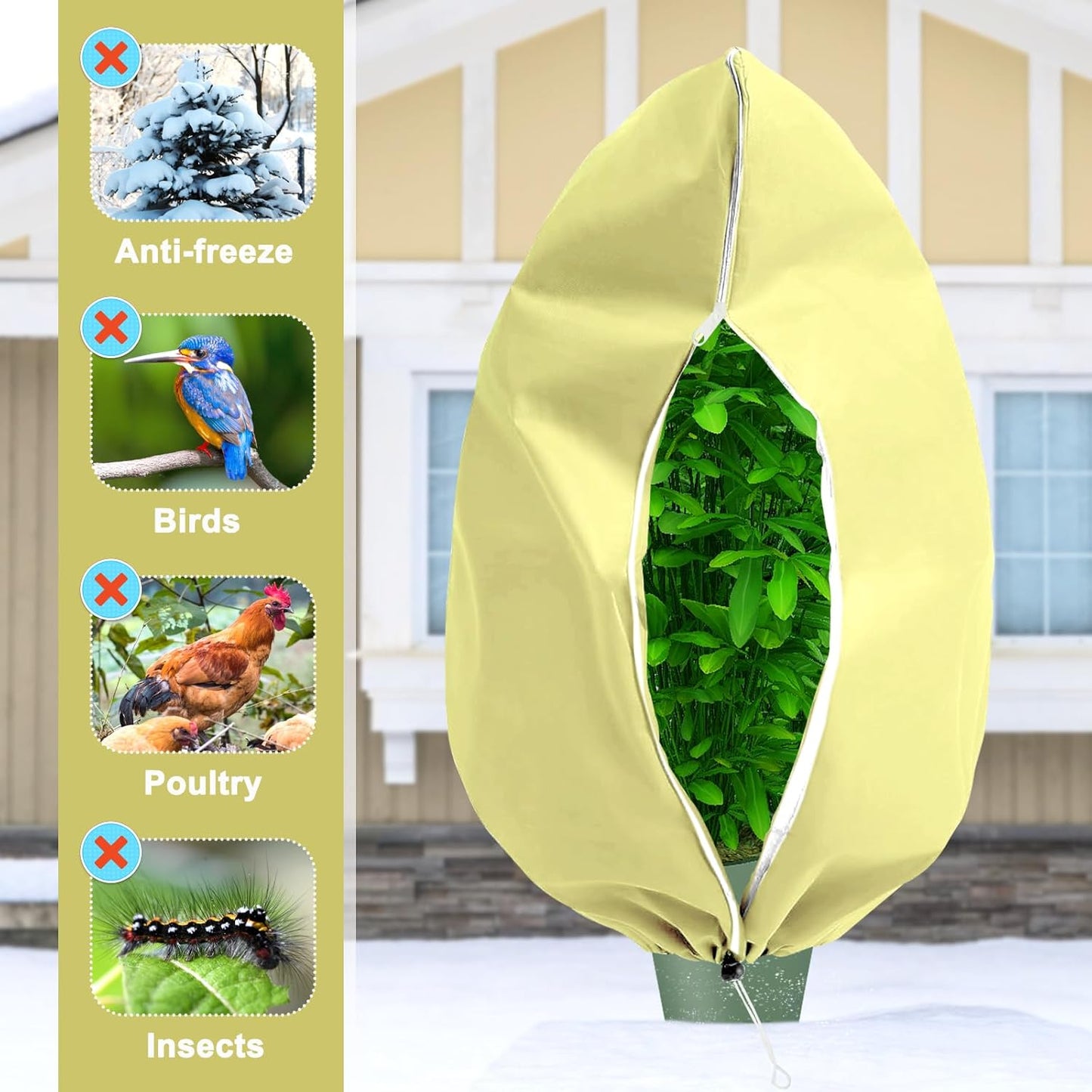 DQS 2 Pack Plant Covers Freeze Protection, 47.2" x70.8" Winter Frost Protection Blankets Frost Cloth,Suitable for Outdoor Winter Frost, Cold Weather, shrubs, Trees, Jackets, and coverings