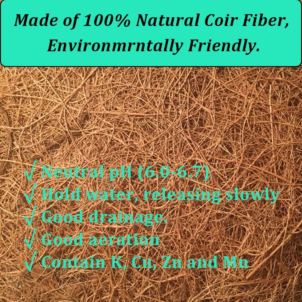 2PCS Hanging Basket Liners Coco Liner 24 Inch Round Coconut Coir Basket for Plants Replacement for Hanging Basket 100% Natural Coconut Fiber Plant Basket Liner for Garden Planter Flower Pot