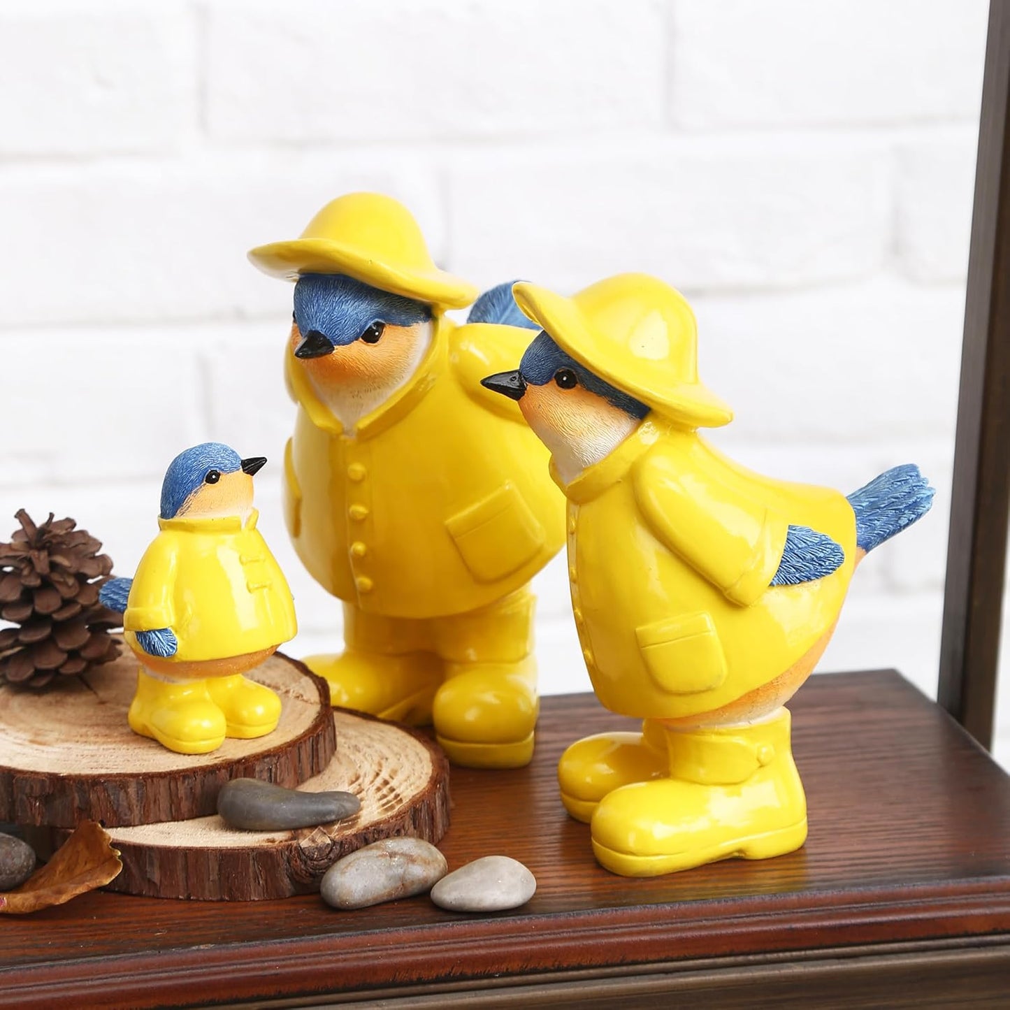 Topadorn Poppy Family Statue Home Decor Resin Sculptured Hand Painted Figurine Creative Craft Cute Decoration Gift for Kids Womens Decorative Garden Yard Room