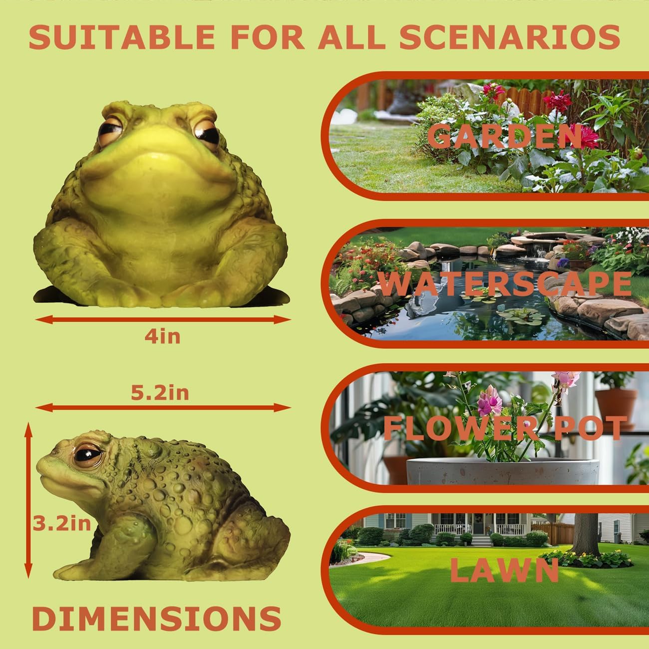 Sunthus Frog Toad Sculptures Garden Statues Yard Art Resin Decorations Outdoor Garden Decor