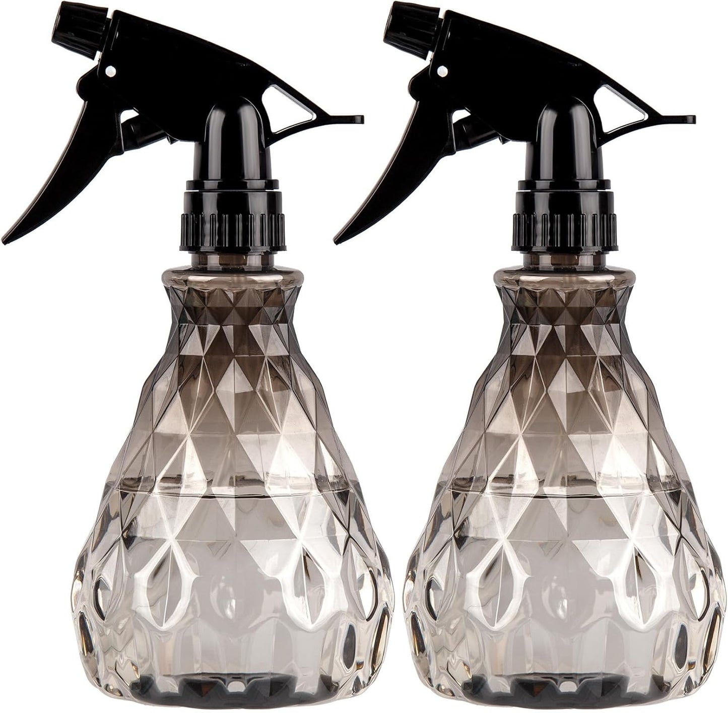 2 Pcs Spray Bottles, 500 ml/17 oz Empty Water Spray Bottles, Plastic Reusable Adjustable Mist Sprayer Squirt Bottles Containers Refillable for Cleaning Solutions, Gardening, Plants (Grey)