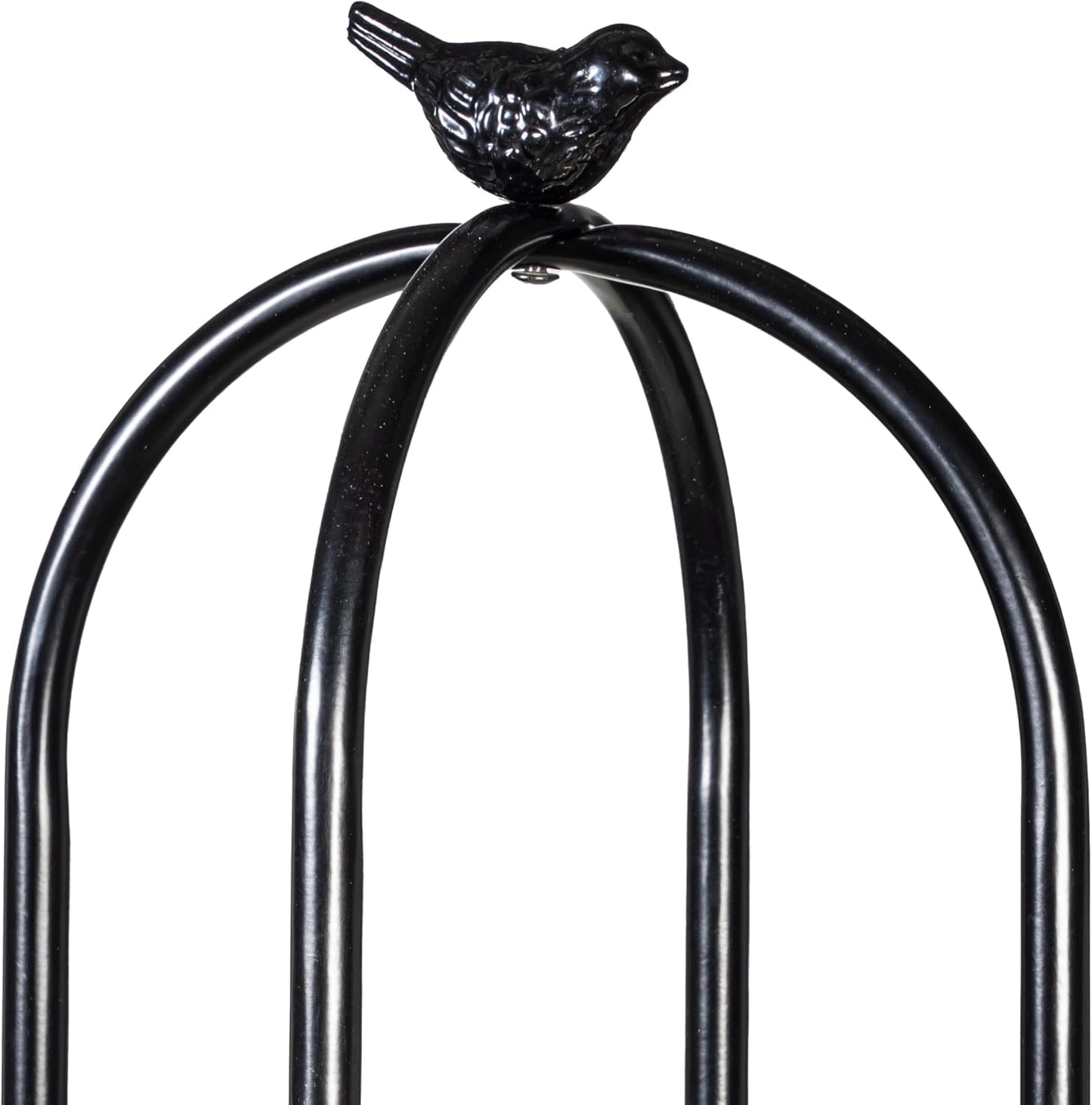 Evergreen Garden Metal Garden Obelisk Trellis for Climbing Plants Outdoor | Indoor Plant Trellis for Potted Plants | Floral Pattern Arch Trellis (7 Feet, Black)