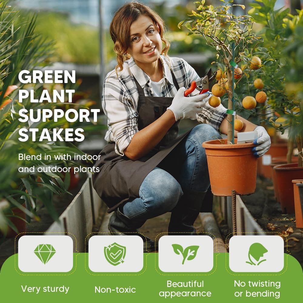 5 Pack Stackable Monstera Plant Support, Garden Plant Stakes for Indoor Outdoor Plants, Climbing Plant Support Structures Moss Pole Monstera Plant Holder Sticks Support Tall Potted Plants (5 Pack)