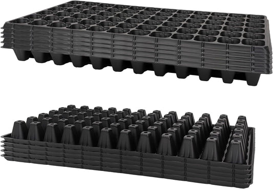 72 Cell Seed Trays, Thick Durable 72 Cell Plug Tray Seedling Plastic Nursery Tray for 1020 Flat Germination (10-Pack, 21"×11", 1.81" Height, Low)