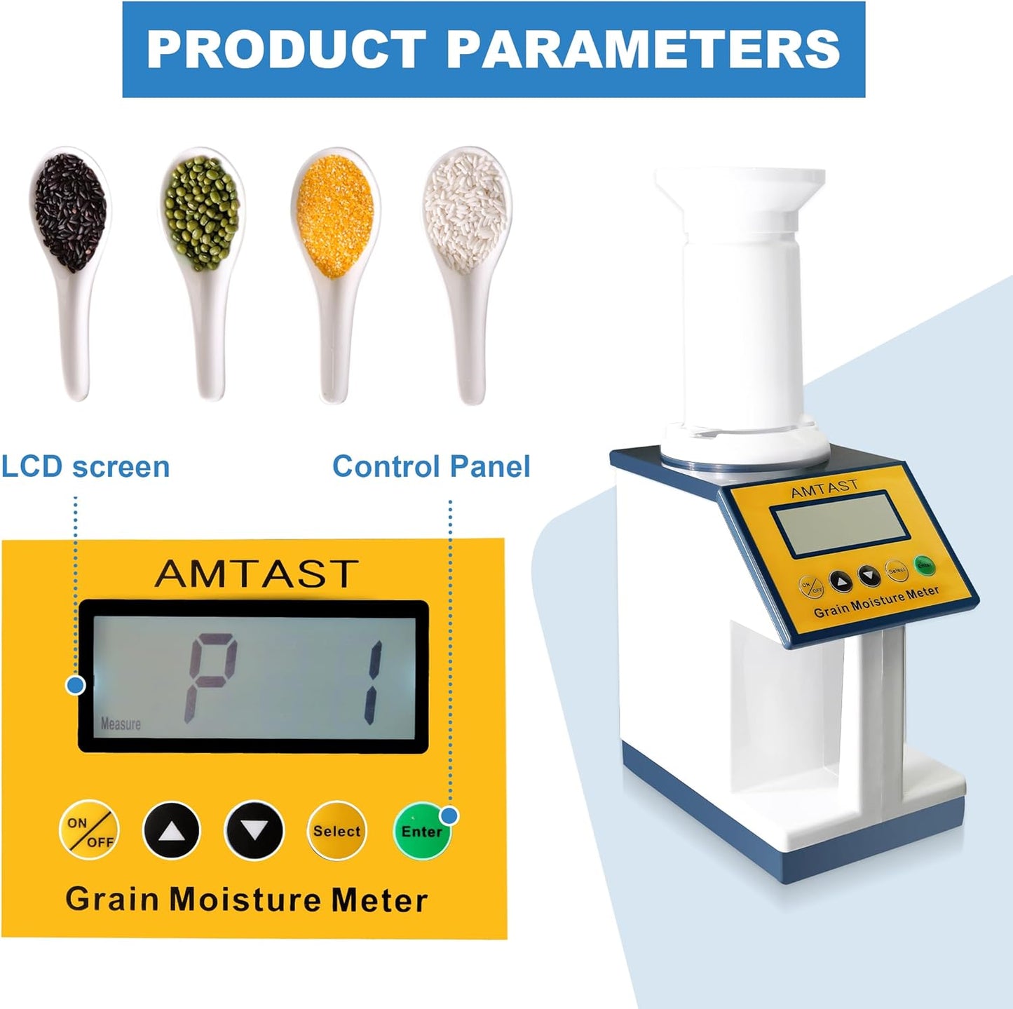 Grain Moisture Meter High Precision Grain Moisture Tester with Temperature Compensation Seed Moisture Meter for 24 Grains including Wheat, Soybean, Coffee and More