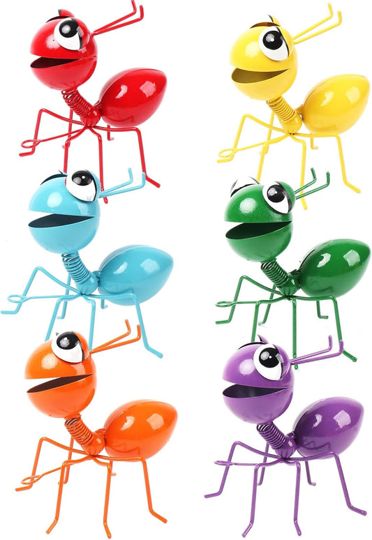 Metal Yard Art Garden Decor for Outside Cute Ants Yard Decorations Outdoor Lawn Ornaments Backyard Gifts for Mom - Set of 6