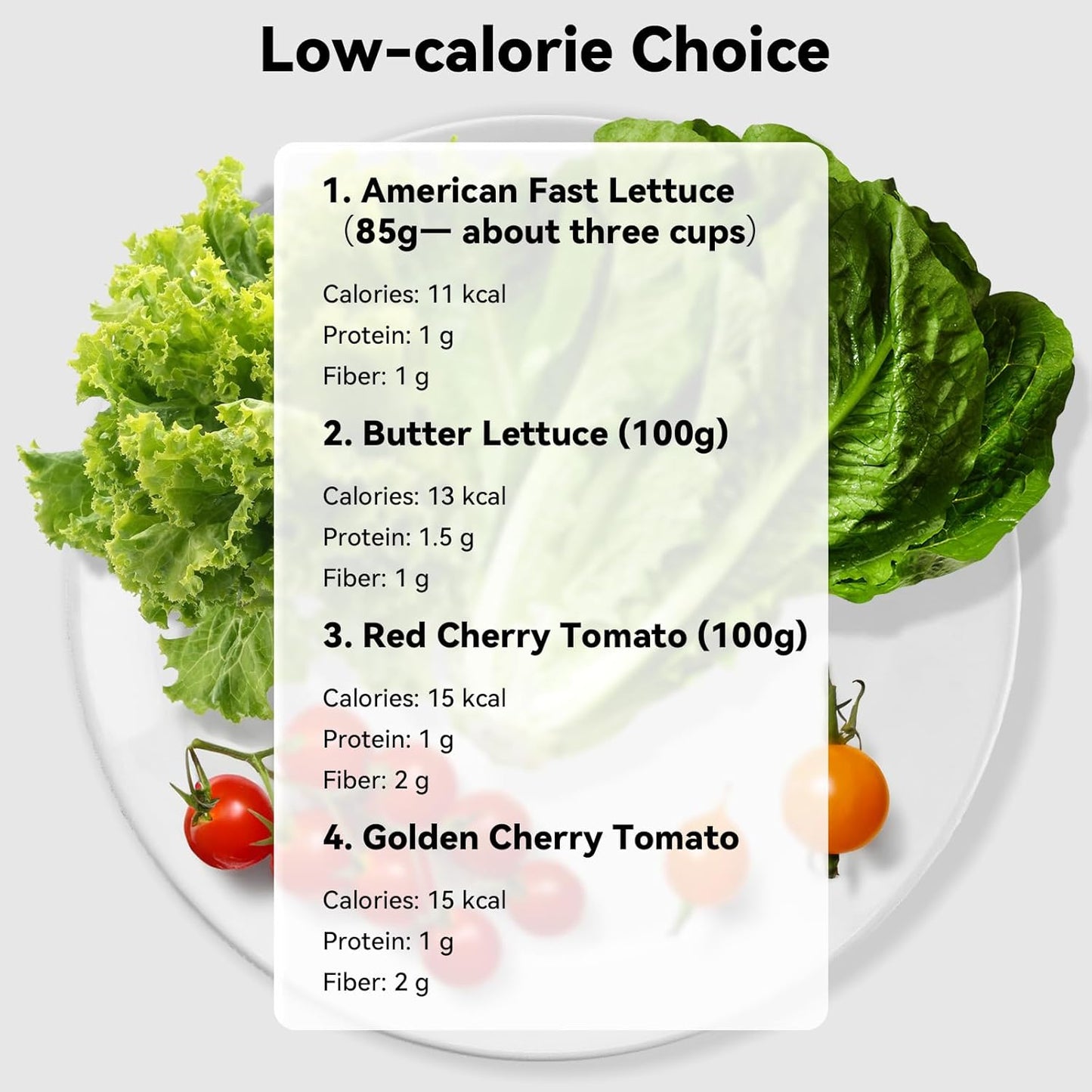 inbloom Organic Salad Green Seed Pod Kit for AeroGarden, Ahopegarden Hydroponics Growing System, Low-Calorie Food, 7-Pods (350+ Seeds, Include Fast and Butter Lettuce, Red and Golden Cherry Tomato)