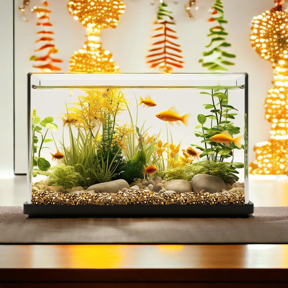 HappyFiller Golden Nuggets Crushed Glass for Resin Art,Small Gravels Stones for Aquarium Fish Tank Bottom Granule,Vase Filler Candle Holder Decor,Wedding Centerpieces Decoration,0.81 LB Gold