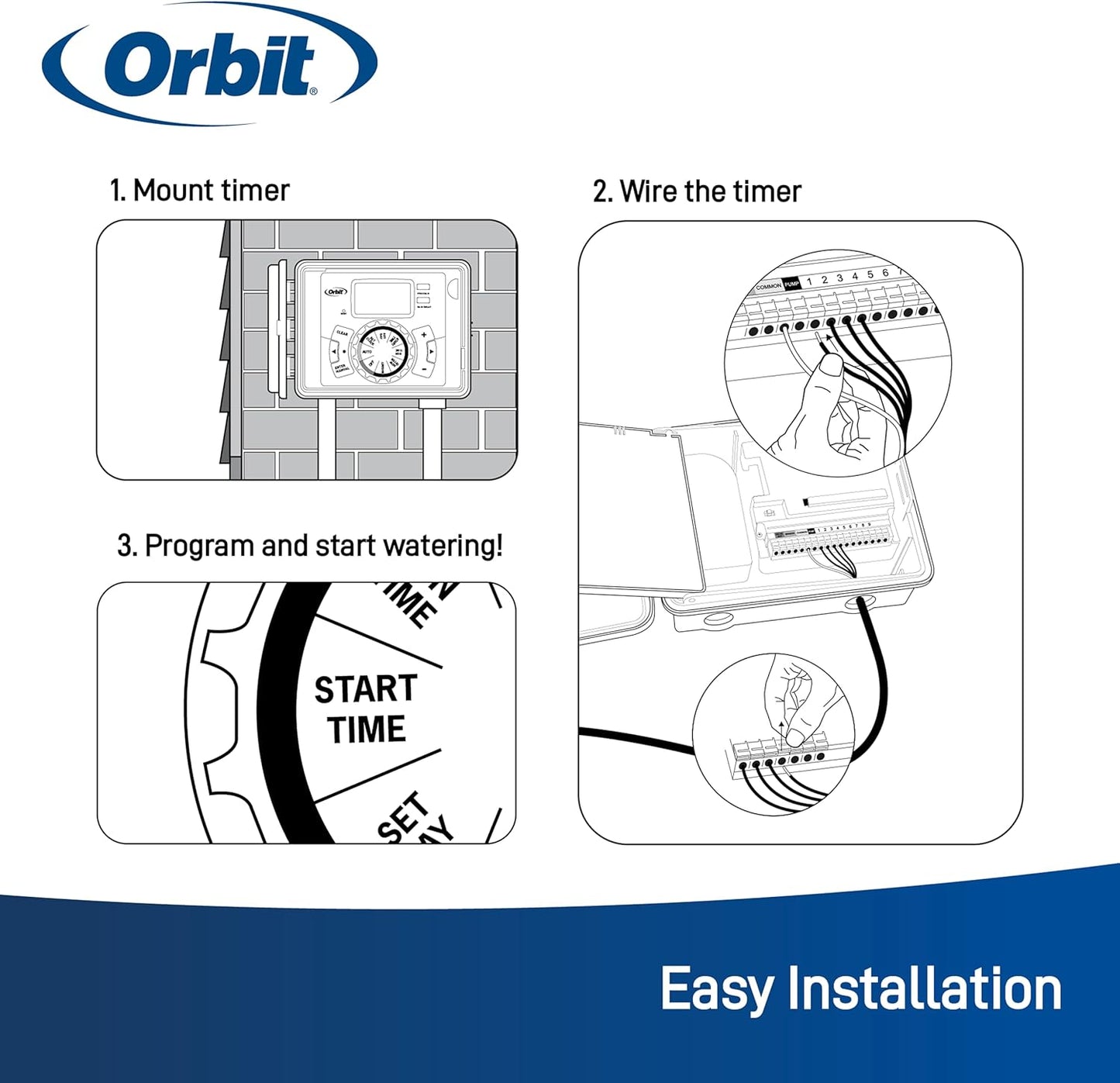 Orbit 57894 4-Station Outdoor Swing Panel Sprinkler System Timer