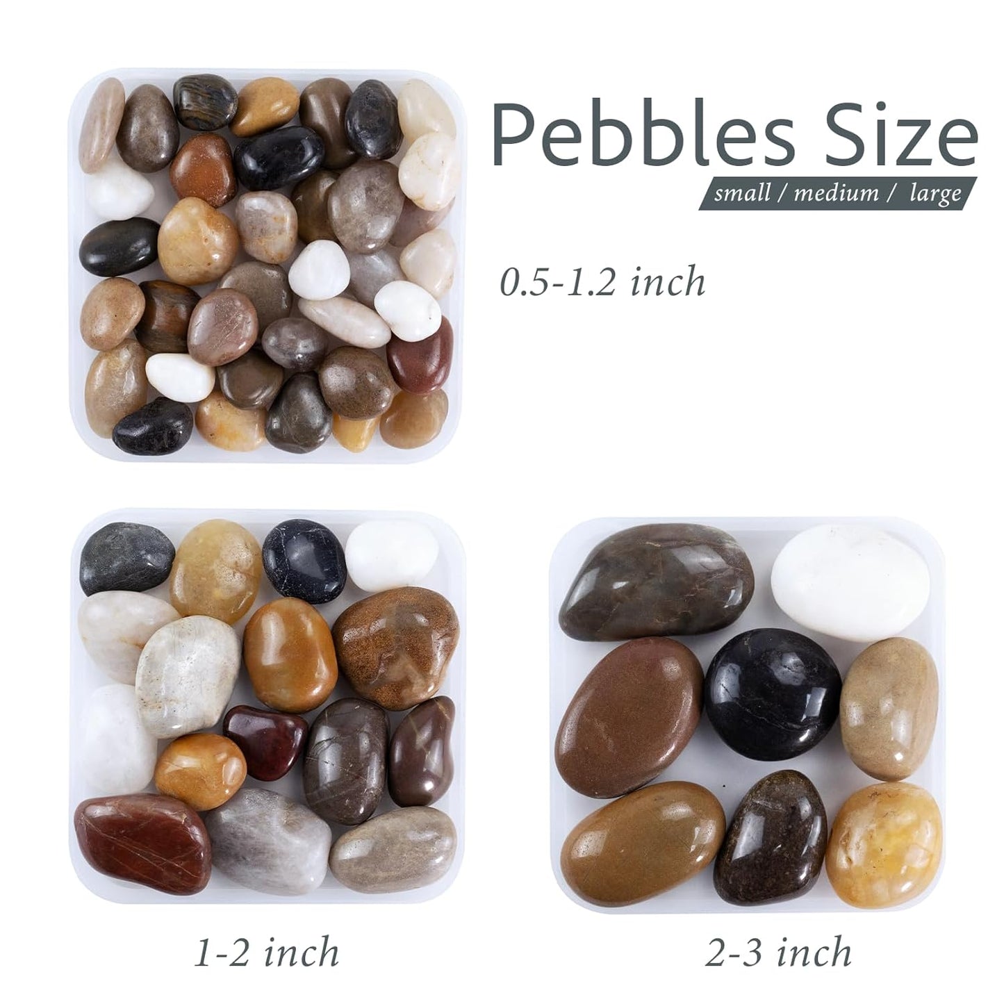 River Rocks for Landscaping,20lbs Colorful Pebbles for Indoor Plants, 0.5-1.2 Inch Decorative Rocks for Planters, High Polished Stones for Vase Filler Fish Tank Garden