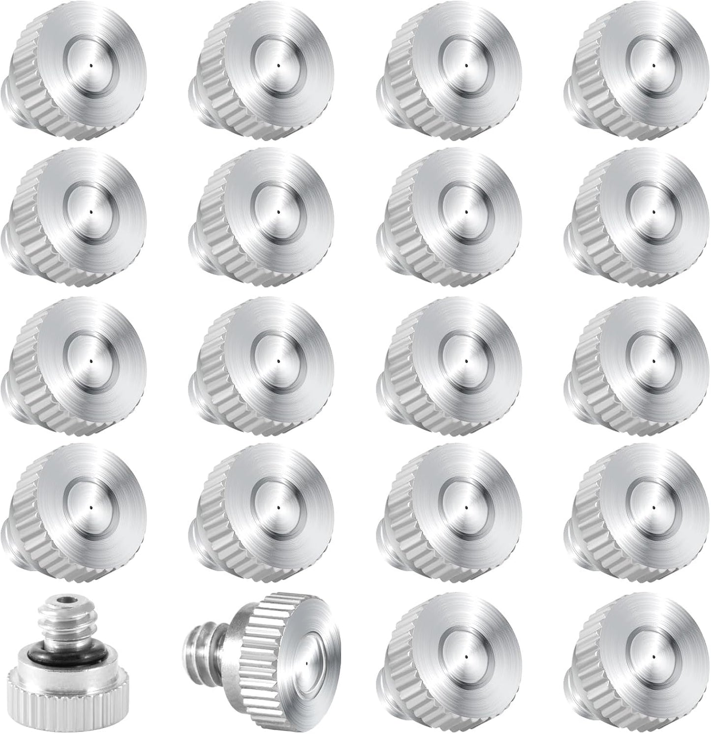 20 Pcs Brass Misting Nozzles for Outdoor Cooling System,0.012 Orifice (0.3 mm) 10/24 UNC Mister Nozzles Sprinklers for Greenhouse Patio Misting System