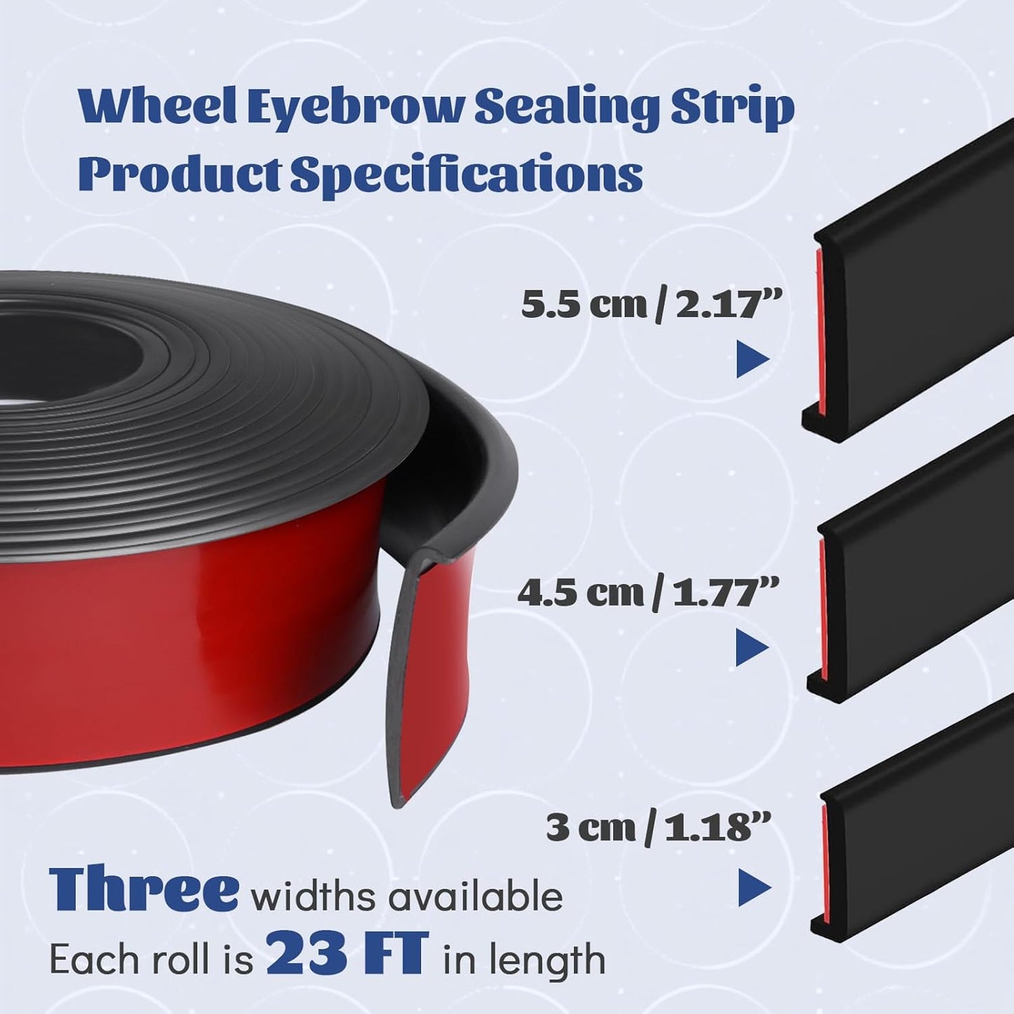 Fender Flares Edge Trim,Car Wheel Eyebrow Arch Trim Lips Strip Fender Flare Protector, Fender Flare Rubber Seal for Car and Truck Wheel Arch Well Black, 23ft(l) x0.18ft(w)